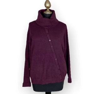 Evolution by Cyrus Sweater Cowl Neck Long Sleeve Maroon Size Medium